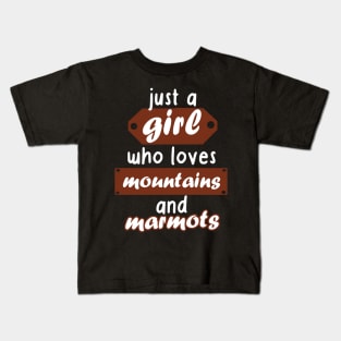 Women girls mountains alps marmot lovers Kids T-Shirt